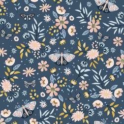 Chesapeake Zev Blue Butterfly Wallpaper 20.9-in by 33-ft