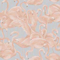 Tempaper Flamingo Pastel Pink & Blue Removable Peel and Stick Vinyl Wallpaper, 28 sq. ft