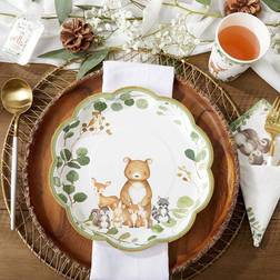 Kate Aspen Woodland Baby 9 in. Premium Paper Plates (Set of 16)