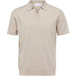 Selected Homme Strikket Polo Beige