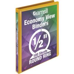 Samsill Economy 0.5 Inch 3 Ring Binder Clear View Cover Yellow