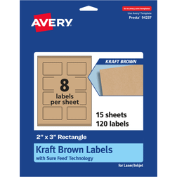 Avery Kraft Brown Rectangle Labels with Sure Feed 2 Labels