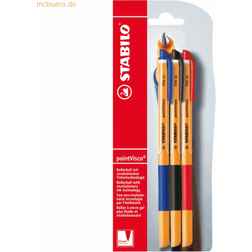 Stabilo Tintenroller pointVisco 3er Pack blau, schwarz, rot
