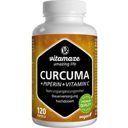 Vitamaze Cúrcuma + Piperina + Vitamina C Vegano 120 Caps 120 pcs