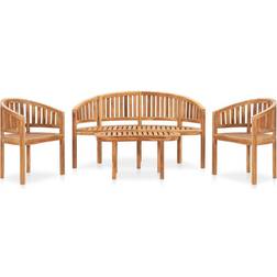 vidaXL Solid Teak Banana Garden Outdoor Lounge Set