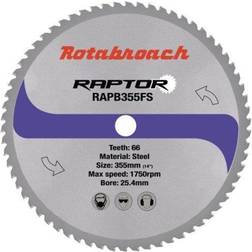 Rotabroach RAPTOR HM klinge 355x25.4 Z66 Fjernlager, 4-5 dages levering