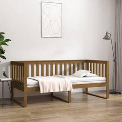 vidaXL Cama Madera Maciza De Pino Marrón Miel 100x200 cm Sofá