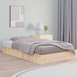 vidaXL Estructura De Cama Individual De Madera Maciza 90x190 cm - Marrón