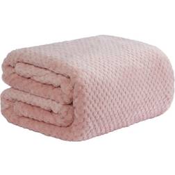 Dreamscene Luxury Large Waffle Honeycomb Blankets Pink