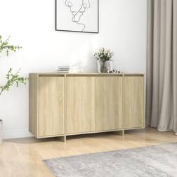 vidaXL De Madera Contrachapada Roble Sonoma 135x41x75 cm Beige Aparador