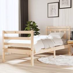 vidaXL Estructura De Cama Individual Pequeía Madera Maciza 75x190 cm - Marrón