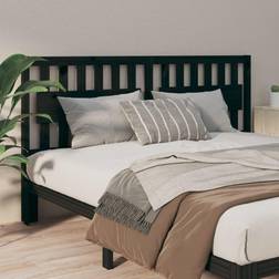 vidaXL De Cama Madera Maciza De Pino Negro 125.5x4x100 cm Cabecero