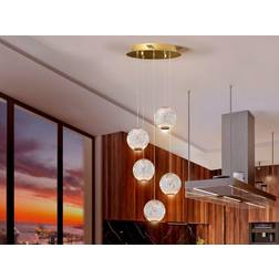 Schuller Lighting Austral LED-Hængelampe Rund Guld/Klar 5 Lysk Pendel