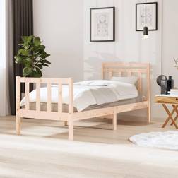 vidaXL brown, 75 Solid Wood Bed Frame
