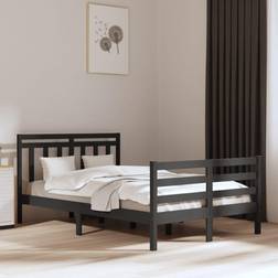 vidaXL grey, 135 Solid Wood Bed Frame Sängram