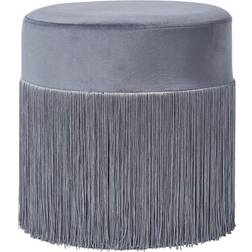 Homescapes Grey Buckingham Velvet Pouffe