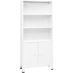 vidaXL Industrial Bookshelf White 31.5' x 12.6' 70.9' Steel Estantería de libros