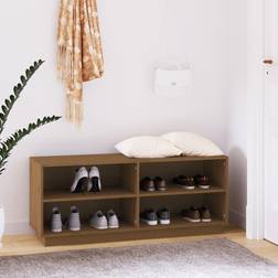 vidaXL Cabinet Honey Brown Pine Shoe Rack