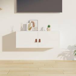 vidaXL Pensile Bianco 80x30x30 cm In Legno Massello Di Pino Mobile a Parete