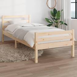 vidaXL Estructura Cama Individual Sin Colchón Madera Maciza 90x190 cm - Natural