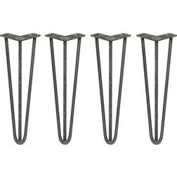 MonsterShop Tischbeine 4 x 40.5cm 3 Streben 12mm Rohstahl Tischplatte