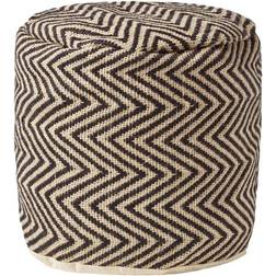 Homescapes En Jute Motifs Chevrons Coloris Noir 45 x 40 cm Pouf