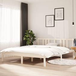 vidaXL Estructura De Cama Doble Sin Colchón Madera Blanco 150x200 cm