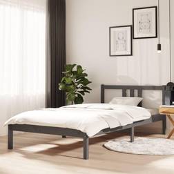 vidaXL Bedframe Massief Hout Grijs 100x200 cm