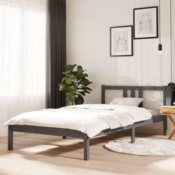 vidaXL Estructura De Cama Sin Colchón Madera Maciza Gris 100x200 cm