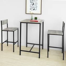 SoBuy Mesa Alta Bar + 2 Taburetes OGT27-HG 60 cm Juego de Comedor