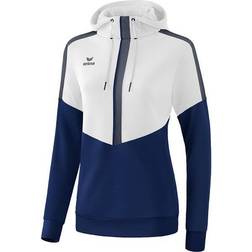 Erima Womens Squad Hoody - White/New Navy/Slate Grey