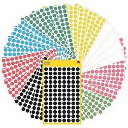 Avery Etiquette Ø 8 mm Papier Rouge, Vert, Jaune, Noir, Bleu, Blanc, Rouge Néon, Vert Fluorescent 1 Set Pastilles