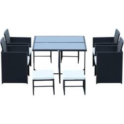OutSunny Sittgrupp 8 Personer Polyrattan Trädgårdsset Matgrupp