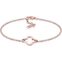 Elli Lucky Clover Charm Bracelet - Rose Gold