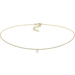 Elli Edelsteinkette Choker Halsband, Guld