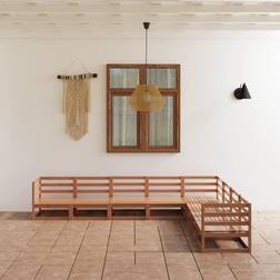 vidaXL 8 delar honungbrun Loungeset