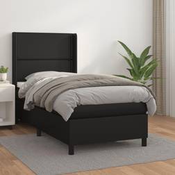 vidaXL Boxspringbett mit Matratze 80x200 cm Schwarz Rahmenbett
