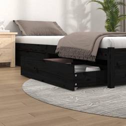 vidaXL Cajones De Cama 4 Unidades Madera Maciza De Pino Negro