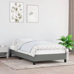 vidaXL Uden Madras Mørkegrå 90x190 cm Stof Sengeramme