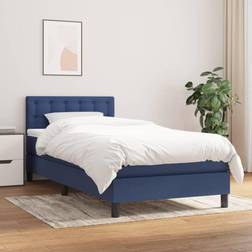 vidaXL Boxspringbett mit Matratze Blau 80x200 cm Rahmenbett