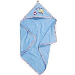 Playshoes Frottee-Kapuzentuch Baustelle blau