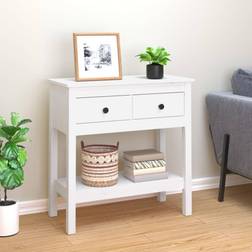 vidaXL White, 75 Solid Pine Console Table 35x75cm