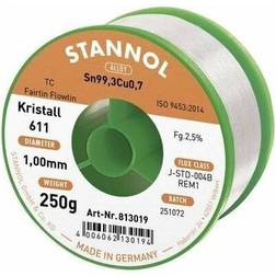 Stannol Kristall 611 Fairtin Loddetin, bleifrei Bleifrei Sn99,3Cu0,7 250 g 1 mm