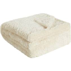 LAVIDA Fleecedecke Teddy Decke Filz Beige