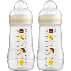 Mam 2er-Pack Babyflaschen Easy Active, Weithals, 270 ml, ab 0M