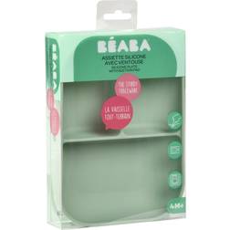 Beaba Piatto in silicone con ventosa Diviso verde salvia