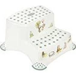 Keeeper Tabouret Igor avec 2 marches, Winnie l'ourson, blanc, 40 x 37 x 21 cm