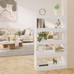 vidaXL Rumdeler 80 x 30 x 135 cm Konstrueret Træ Hvid Højglans Bogreol