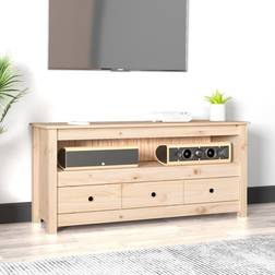 vidaXL 114 x 35 x 52 cm Massivt Fyrretræ TV-bord