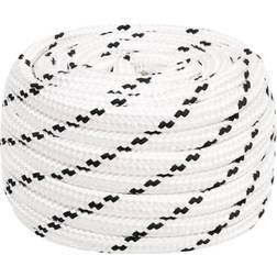 vidaXL Corde de Bateau Corde de Levage Câble d'Amarrage Ancrage Navire Lignes de Gréement Corde à Linge Tressé Blanc 16 mmx25 m Polyester